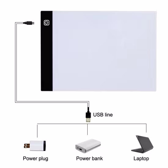 A4 Acrylic Painting Copy Board LED Drawing Learning Pad